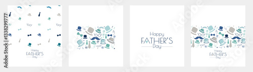 Father's Day card set. Modern minimal design.
