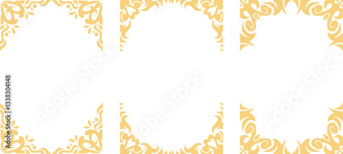 
Decorative Floral Border background set with elegant Ornaments for exclusive designs.