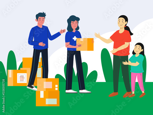Humanitarian Concept Illustration Stylish and Beautiful