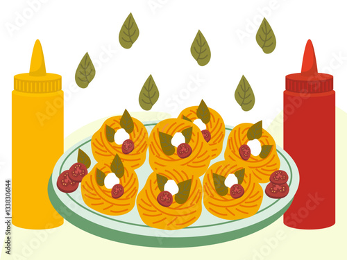 Appetizer Concept Illustration Stylish and Beautiful
