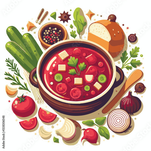 soup, food, borscht, bowl, ukrainian, dish, lunch, dinner, vegetable, beet, cream, cuisine, borsch, beetroot, red, meat, traditional, healthy, meal, homemade, hot, gourmet, plate, garlic, tasty, cooki