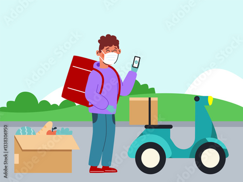 Delivery Concept Illustration Stylish and Beautiful