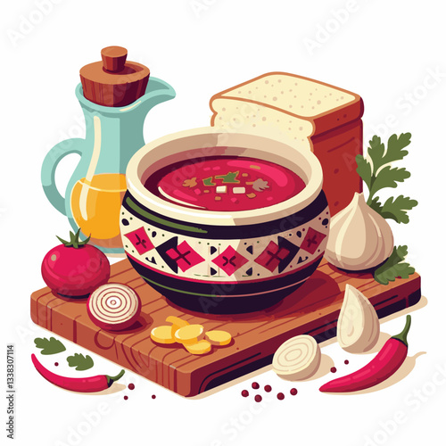 soup, food, borscht, bowl, ukrainian, dish, lunch, dinner, vegetable, beet, cream, cuisine, borsch, beetroot, red, meat, traditional, healthy, meal, homemade, hot, gourmet, plate, garlic, tasty, cooki