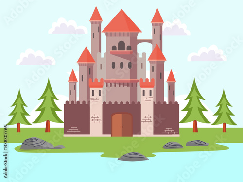 Castle Concept Illustration Stylish and Beautiful