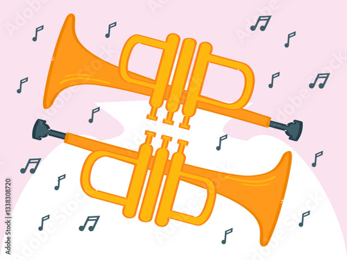 Trumpet Concept Illustration Stylish and Beautiful