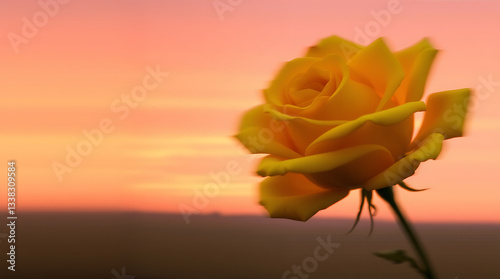 rose on sunset background
