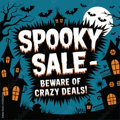 Spooky Sale - Beware of Crazy Deals Halloween Banner