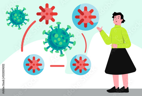 Bacteria And Virus Concept Illustration Stylish and Beautiful
