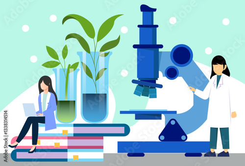 Biology Concept Illustration Stylish and Beautiful