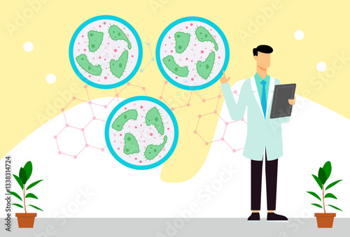 Cell Concept Illustration Stylish and Beautiful