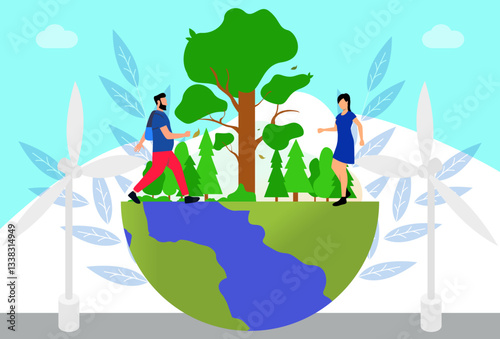 Ecological Integration Concept Illustration Stylish and Beautiful