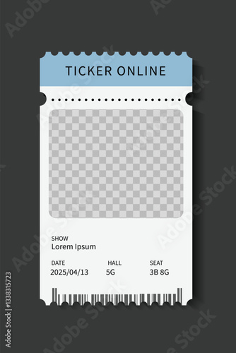 Template ticket vector on dark gray color background for decoration