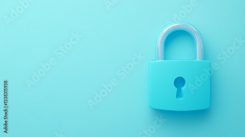 Wallpaper Mural Blue padlock on a bright background symbolizing security, protection, and safety measures in a modern design Torontodigital.ca