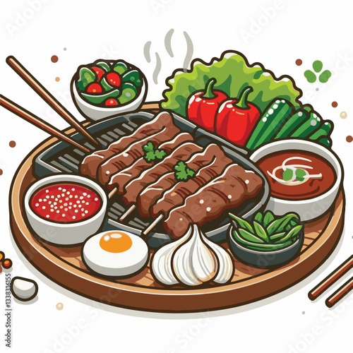 cuisine, meal, dish, meat, bulgogi, delicious, dinner, restaurant, beef, cooking, lunch, traditional, food, healthy, gourmet, asian, background, menu, spicy, plate, bbq, korean, korean food, barbecue,