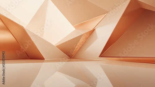 Wallpaper Mural Abstract Geometric Design with Rose Gold Accents Torontodigital.ca