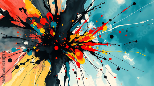 abstract background with colorful splashes