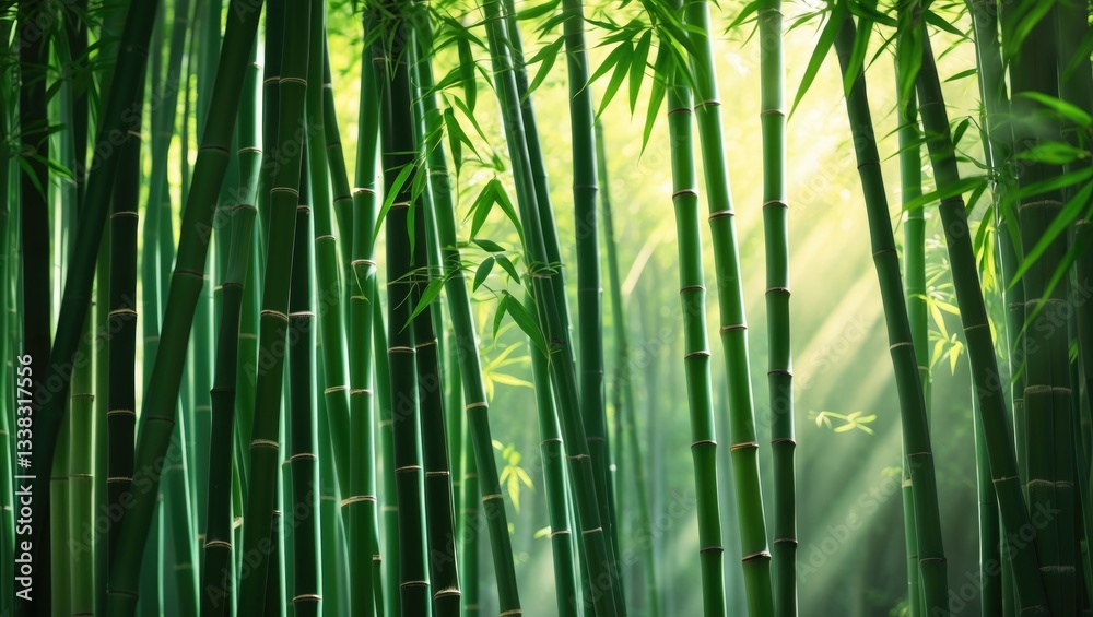 Lush bamboo grove.