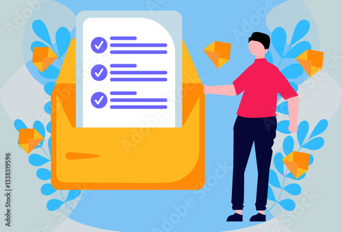 Email List Concept Illustration Stylish and Beautiful