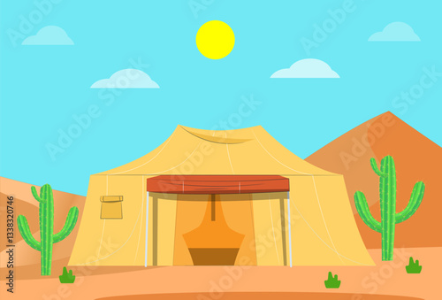 Desert Camp Concept Illustration Stylish and Beautiful