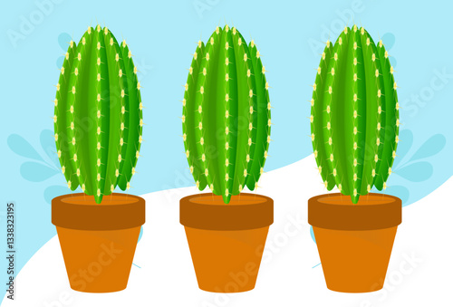 Cacti Concept Illustration Stylish and Beautiful