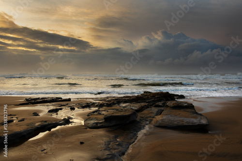 Dawn on a rocky beach, Wild Coast, South Africa