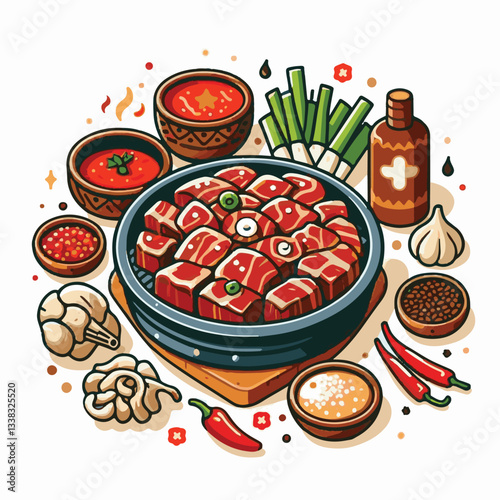 cuisine, meal, dish, meat, bulgogi, delicious, dinner, restaurant, beef, cooking, lunch, traditional, food, healthy, gourmet, asian, background, menu, spicy, plate, bbq, korean, korean food, barbecue,