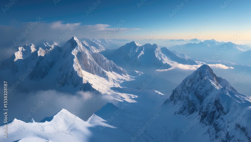 Naklejka premium stunning mountain landscape, panoramic view