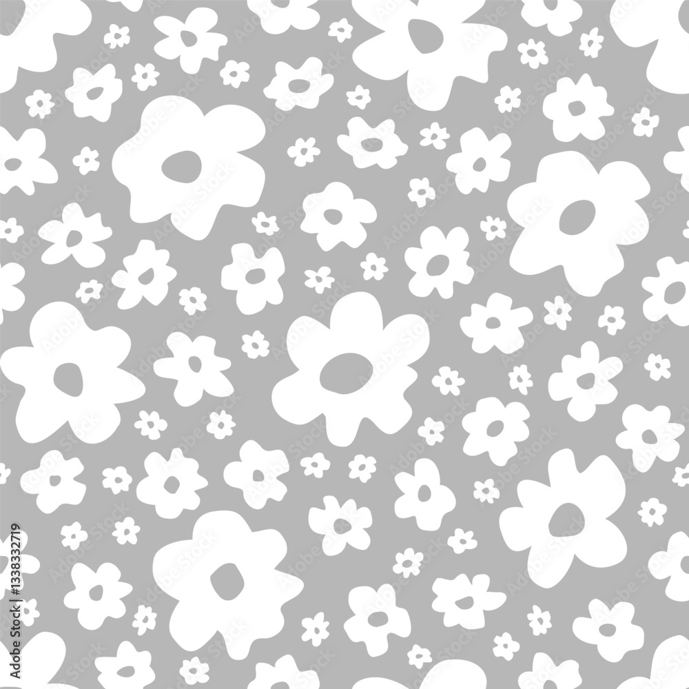 Vector dense seamless pattern with hand drawn cute flowers. Beautiful design for textile, wallpaper, fabric, wrapping paper and backgrounds. Vector dense seamless pattern with hand drawn cute flowers. Beautiful design for textile, wallpaper, fabric, wrapping paper and backgrounds.
