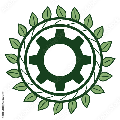 Detailed Illustration of Mechanical Spur Gear with Central Bolt, gear shape machine part mechanical