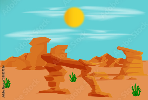 Photos Desert Ruin Concept Illustration Stylish and Beautiful
