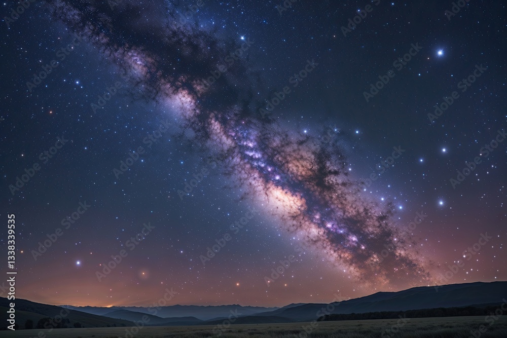 Luminous Milky Way Background with Mesmerizing Nebula and Cosmic Tranquility