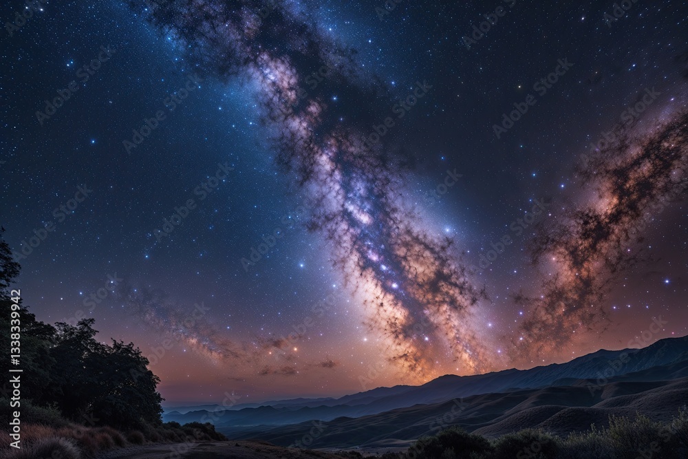 Dazzlingly Spectacular Milky Way Backdrop with Starry Night and Cosmic Imagery Dazzlingly Spectacular Milky Way Backdrop with Starry Night and Cosmic Imagery