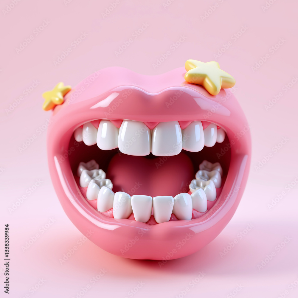 Naklejka premium pink open mouth