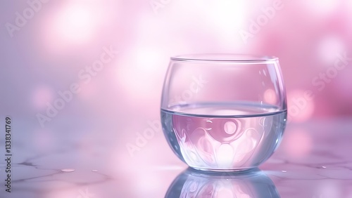 Enchanting Crystal Glass Surface with Dreamy Cinematic Composition