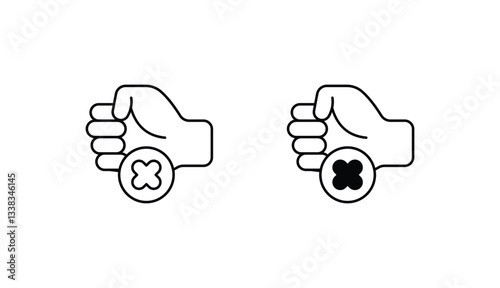 No Fight icon design with white background stock illustration