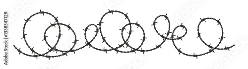 Barbed wire. 