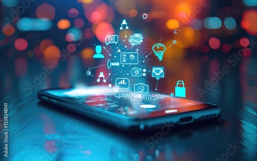 Smartphone Displaying Digital Applications And Services