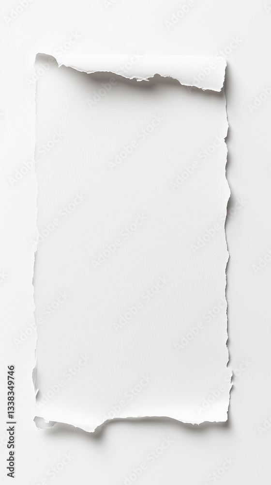 Foglio bianco strappato. Spazio per testo o messaggio. Foglio bianco strappato. Spazio per testo o messaggio.