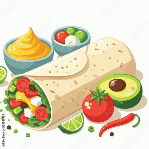 food, meal, restaurant, burrito, meat, delicious, fast, menu, dinner, lunch, snack, background, mexican, beef, dish, isolated, salad, vegetable, chicken, grilled, plate, bread, wrap, collection, taco,