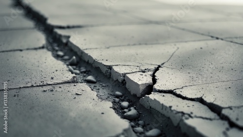 cracked concrete cement pavement base