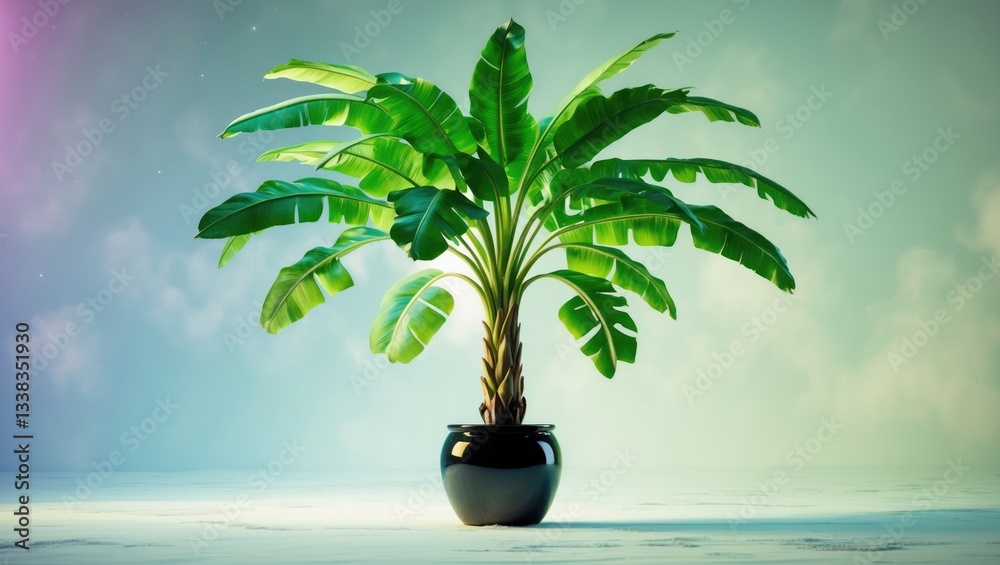 Isolated synthetic banana tree plant Isolated synthetic banana tree plant