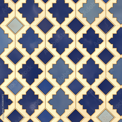 seamless pattern with blue flowers