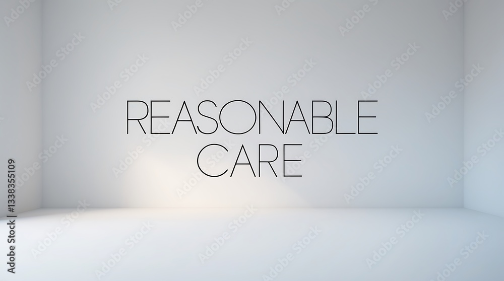 Typography on a simple background emphasizing reasonable care concept in design Typography on a simple background emphasizing reasonable care concept in design