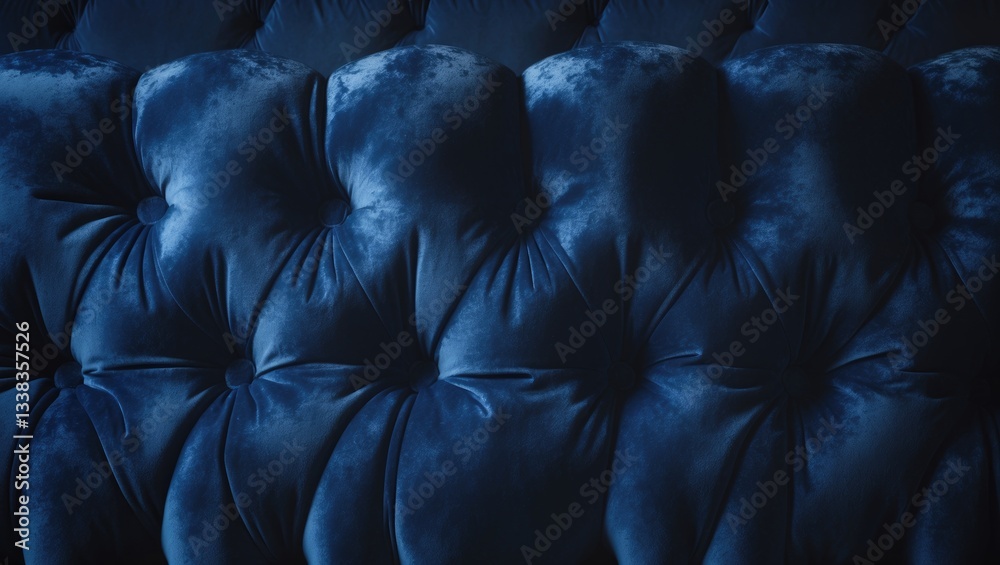 Naklejka premium Quilted velour buttoned classic fabric wall pattern backdrop. Elegant vintage luxury sofa upholstery. Plush interior background.