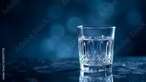 Wallpaper Mural Midnight Blue Glass Elegance Silver Sheen, Soft Reflections Torontodigital.ca