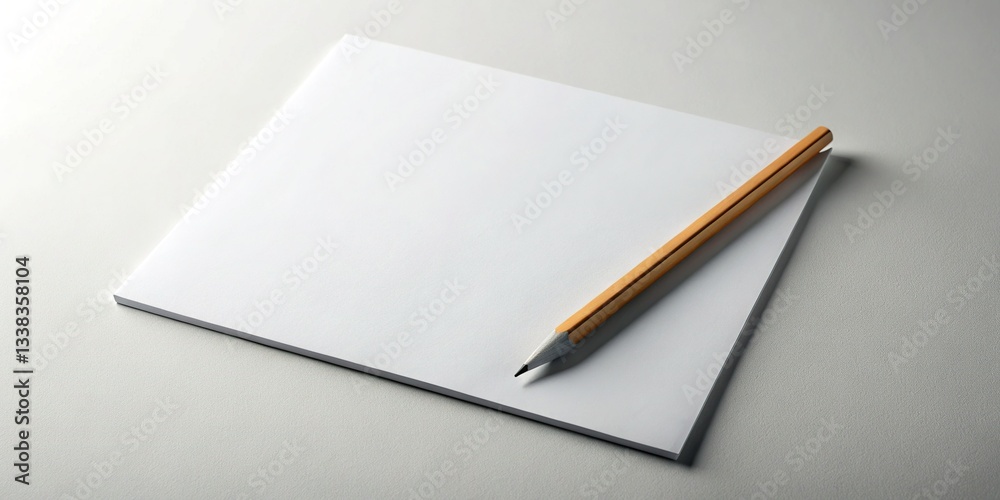 Realistic Pencil Sketch Mockup on White Background, Perfect for Portfolio Presentation Realistic Pencil Sketch Mockup on White Background, Perfect for Portfolio Presentation