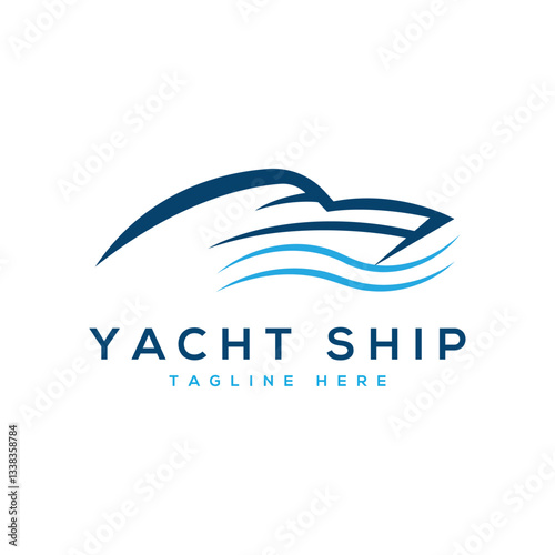 Boat Ship Yacht Logo design Template minimal creative concept