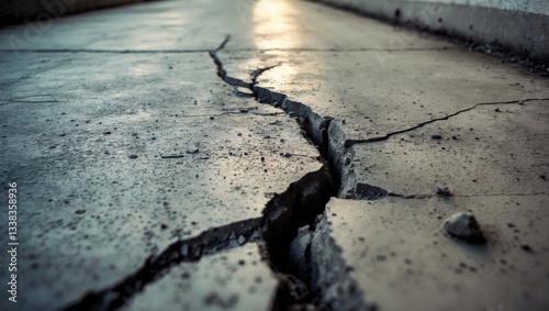 Cracked and settling concrete driveway. Home inspection, slab jacking, and sidewalk repair idea.