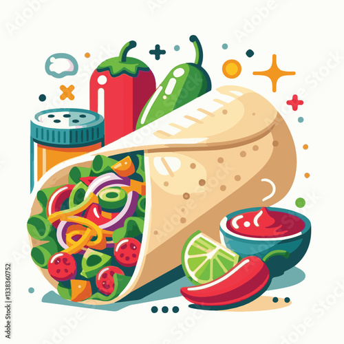 food, meal, restaurant, burrito, meat, delicious, fast, menu, dinner, lunch, snack, background, mexican, beef, dish, isolated, salad, vegetable, chicken, grilled, plate, bread, wrap, collection, taco,