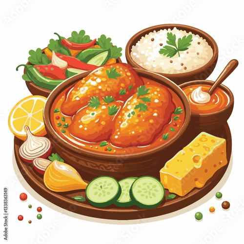 food, dinner, indian, chicken, traditional, dish, cuisine, delicious, meal, butter chicken, spicy, curry, restaurant, lunch, meat, rice, asian, tikka, masala, bowl, plate, recipe, background, vegetabl
